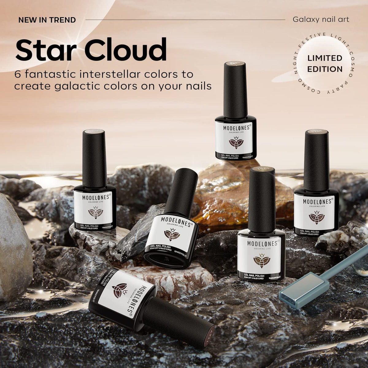 modelones Gel Nail Polish Set lifestyle image with nails done