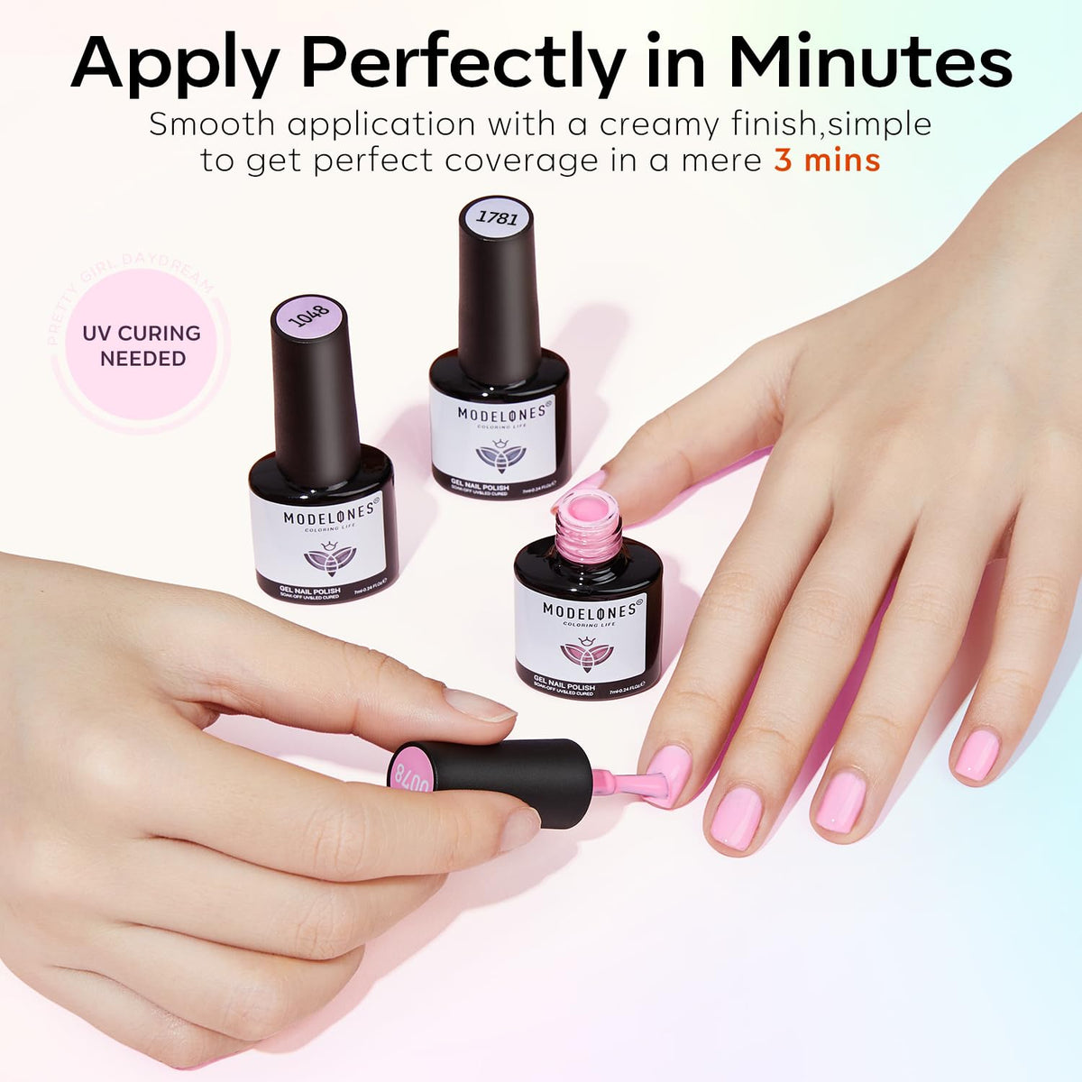 modelones Gel Nail Polish set packaging with all components
