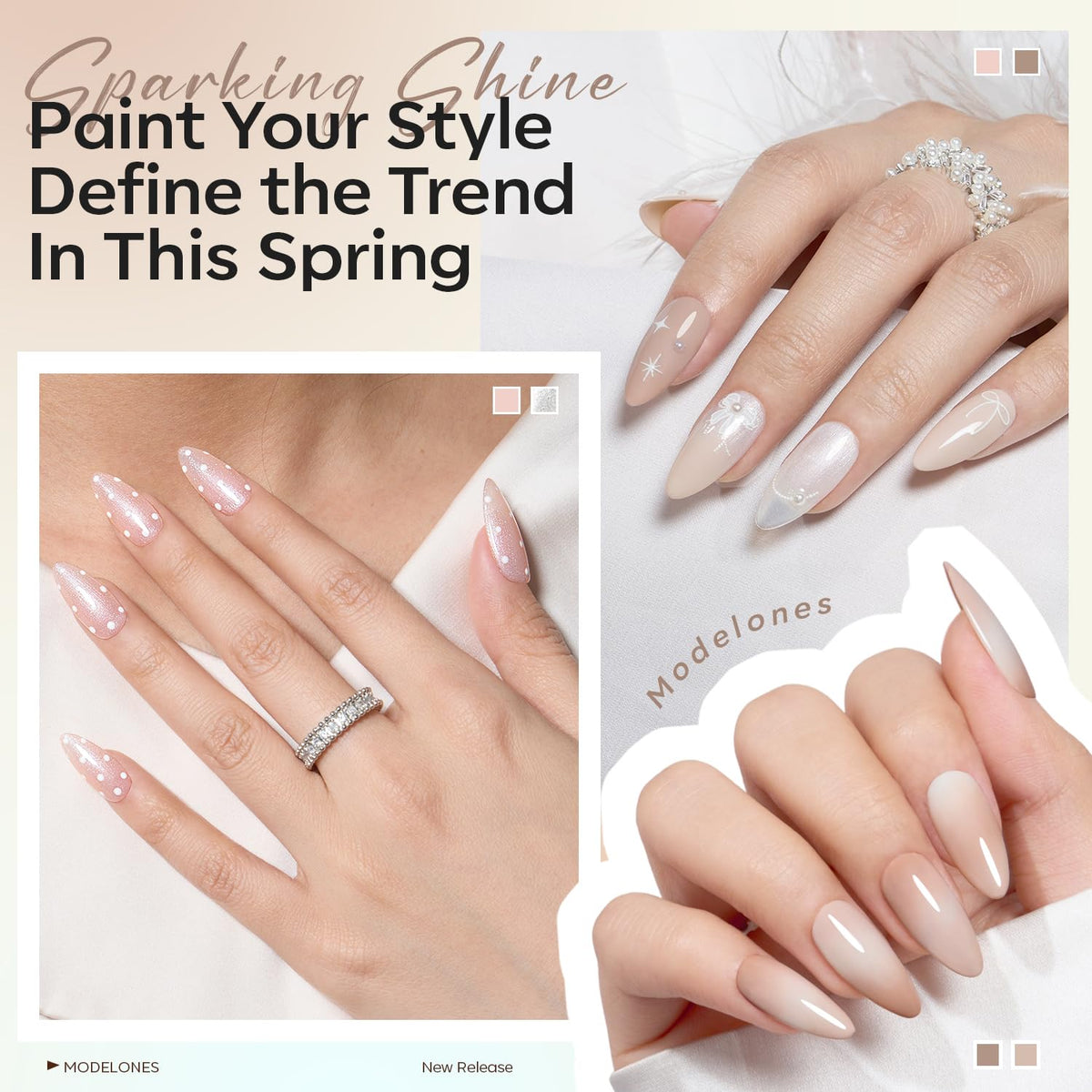 modelones Gel Nail Polish Set shades nude to bold