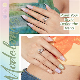 modelones Gel Nail Polish Set showcasing green jelly shade application