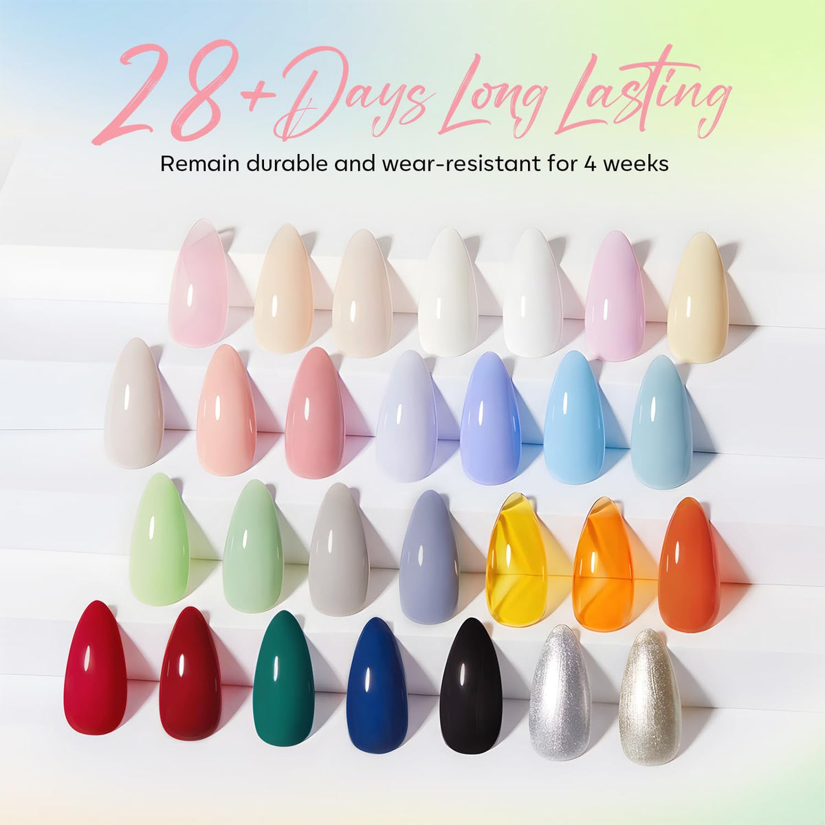 modelones Gel Nail Polish Set showing 28 vibrant colours