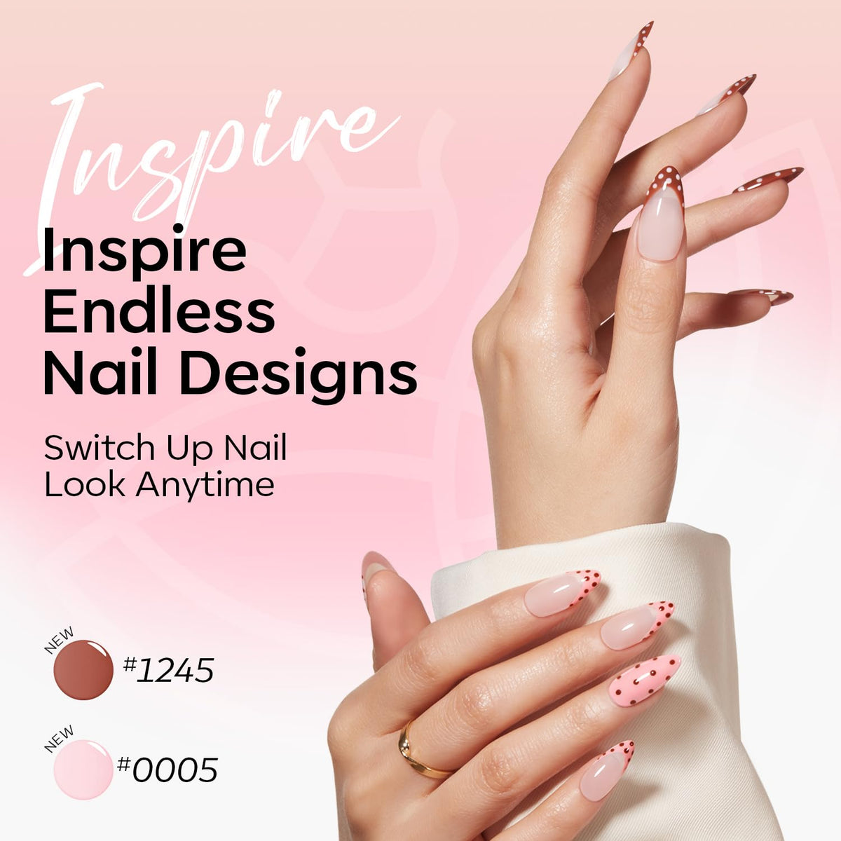 modelones Gel Nail Polish Set showing a close-up of nude shades