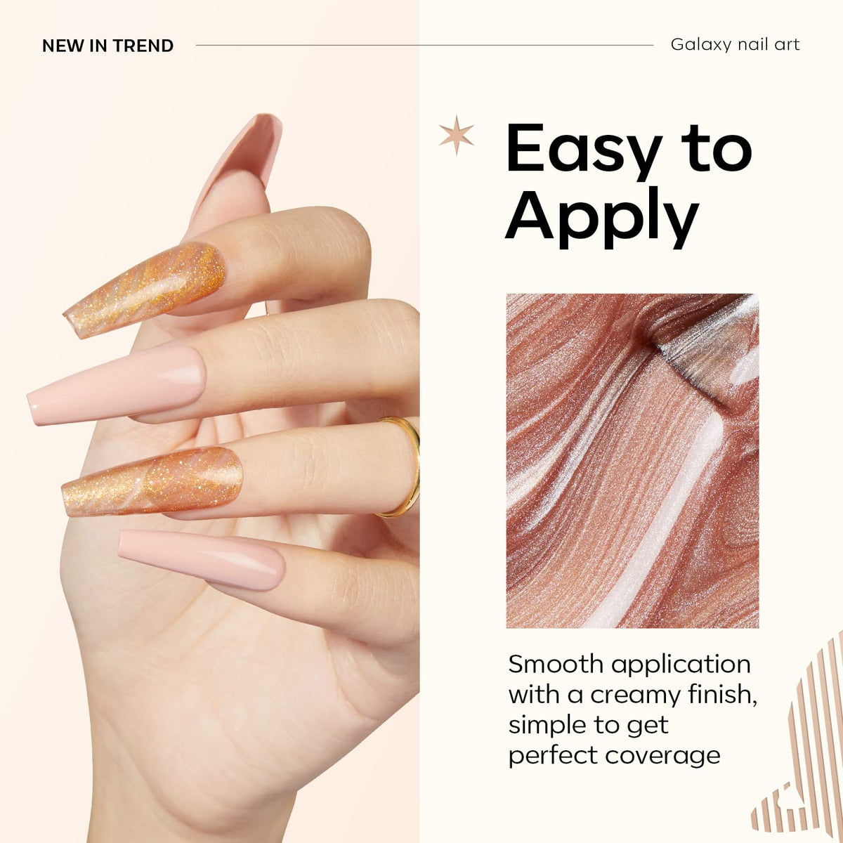 modelones Gel Nail Polish Set showing glitter effect on nails