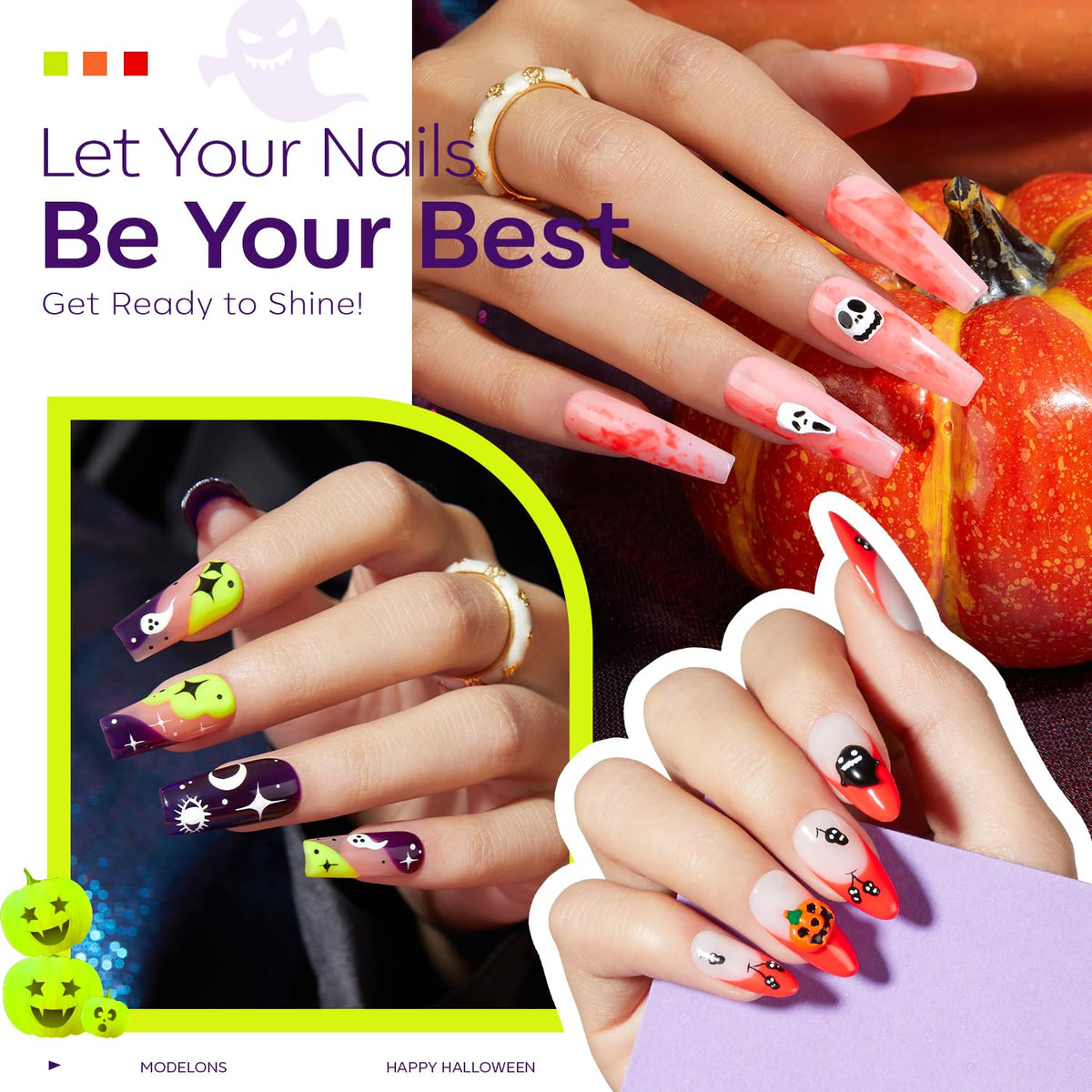 modelones Gel Nail Polish Set showing green neon polish bottle