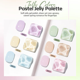 modelones Gel Nail Polish Set showing pink jelly shade close-up