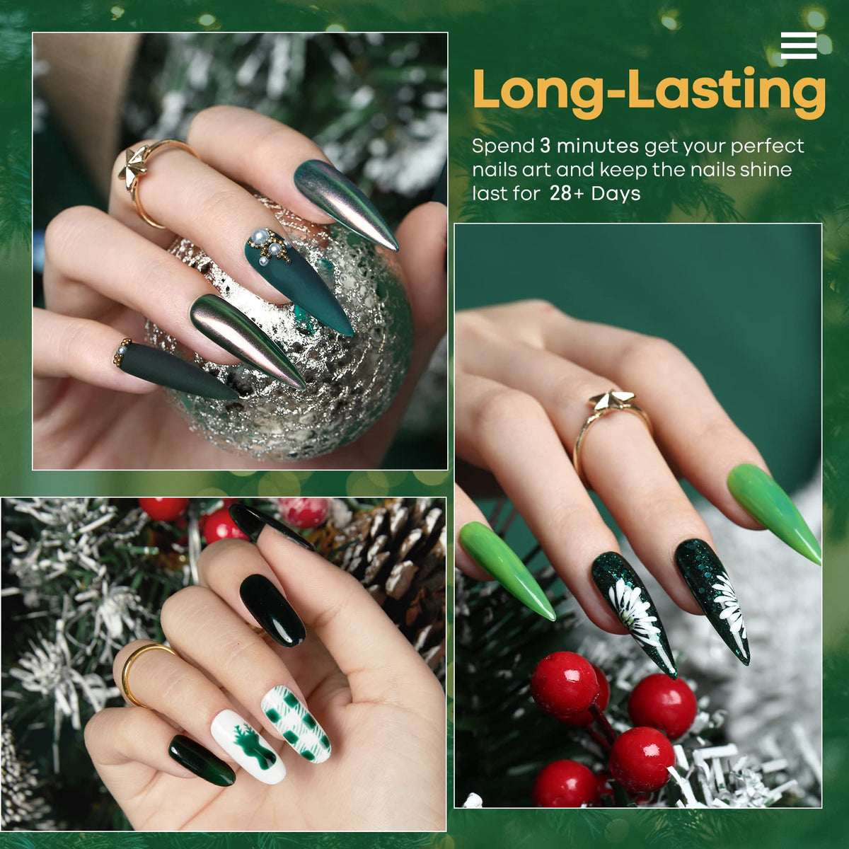 modelones Gel Nail Polish Set showing six glitter shades