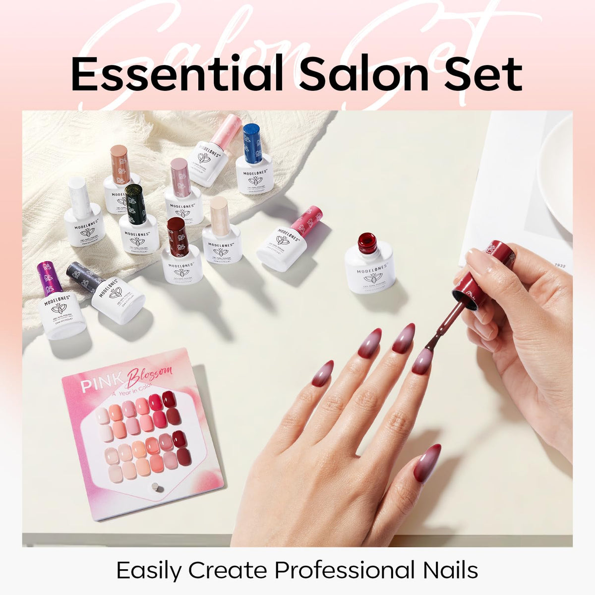 modelones Gel Nail Polish Set showing smooth application on nails