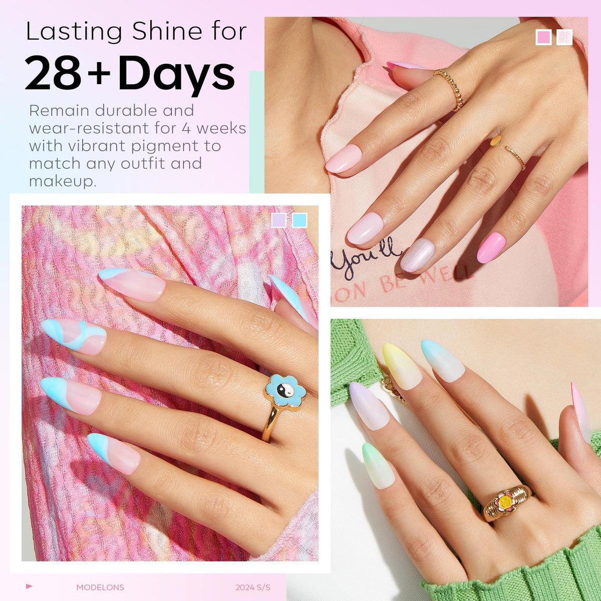 modelones Gel Nail Polish set showing top coats including glossy and matte