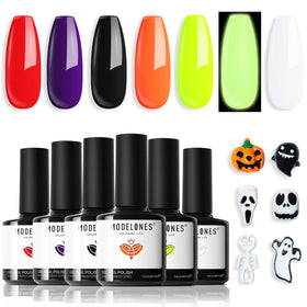 modelones Gel Nail Polish Set with 6 neon colours front view