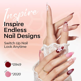 modelones Gel Nail Polish Set with applicator brush close-up