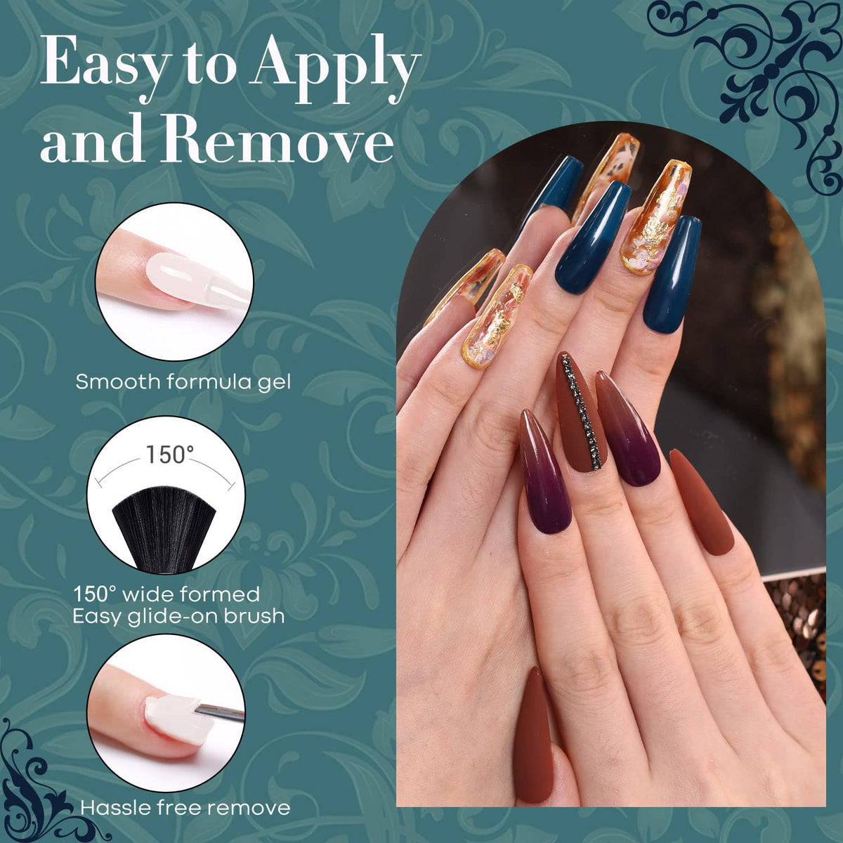modelones Gel Nail Polish Set with brush for application