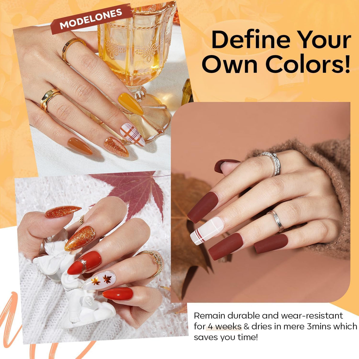 modelones Gel Nail Polish Set with easy-glide brush