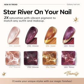 modelones Gel Nail Polish Set with included magnet for cat eye effect