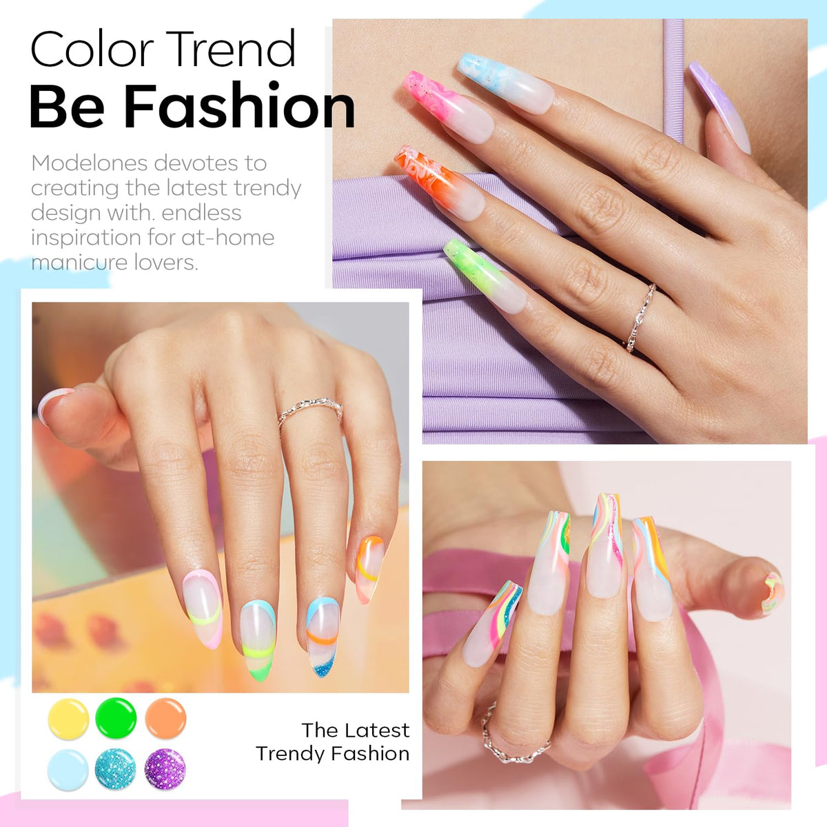 modelones Gel Nail Polish Set with top coats