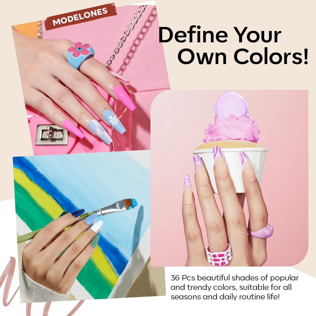 modelones Gel Nail Polish Set with top coats