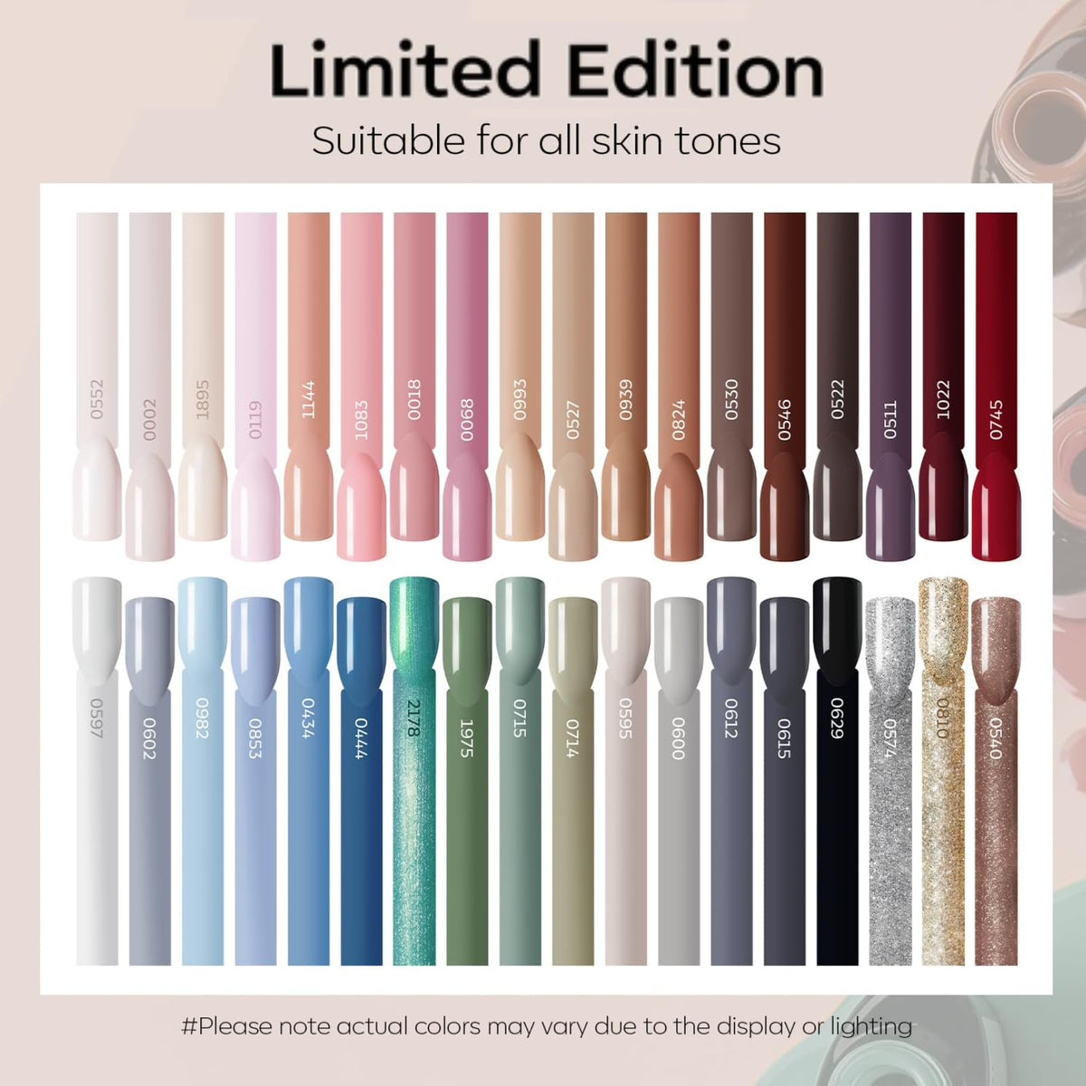 modelones Gel Nail Polish Set with top coats display