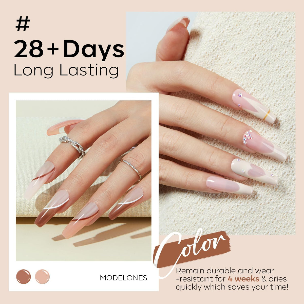 modelones gel polish application process on nails