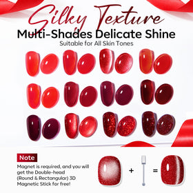modelones gel polish applied on nails with cat eye effect