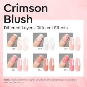 modelones gel polish bottles showing different shades of pink