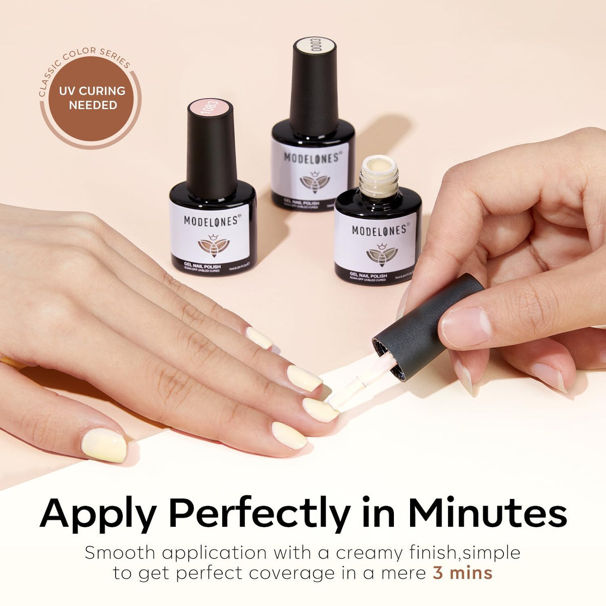 modelones gel polish bottles with applicator brushes