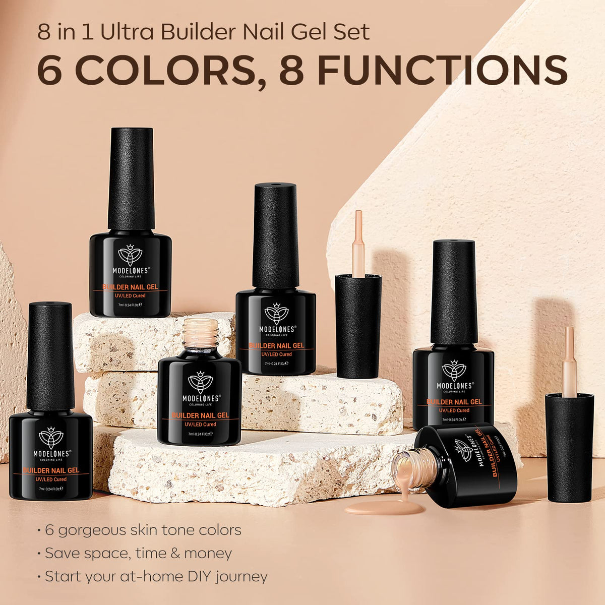 modelones Gel Polish Builder Nail Set with instructions and tips