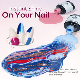 modelones Gel Polish Nail Kit neutral blue shade bottle