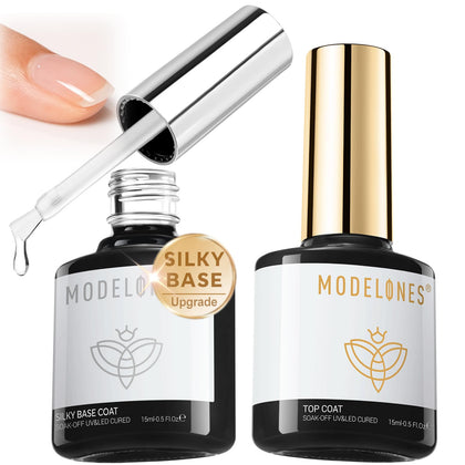 modelones Gel Top Coat and Silky Base Set 15ml front view