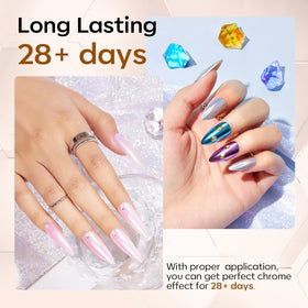 modelones Gel Top Coat with chrome nail powder