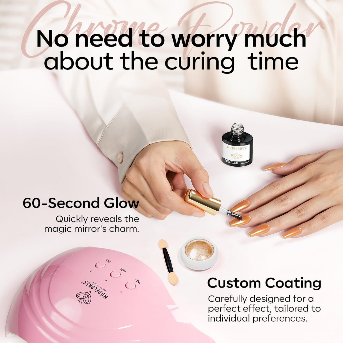 modelones Gel Top Coat with nail art tools