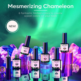 modelones Glitter Blue Chameleon Gel Nail Polish close-up