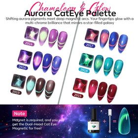 modelones Glitter Cat Eye Gel Nail Polish set with magnet tool