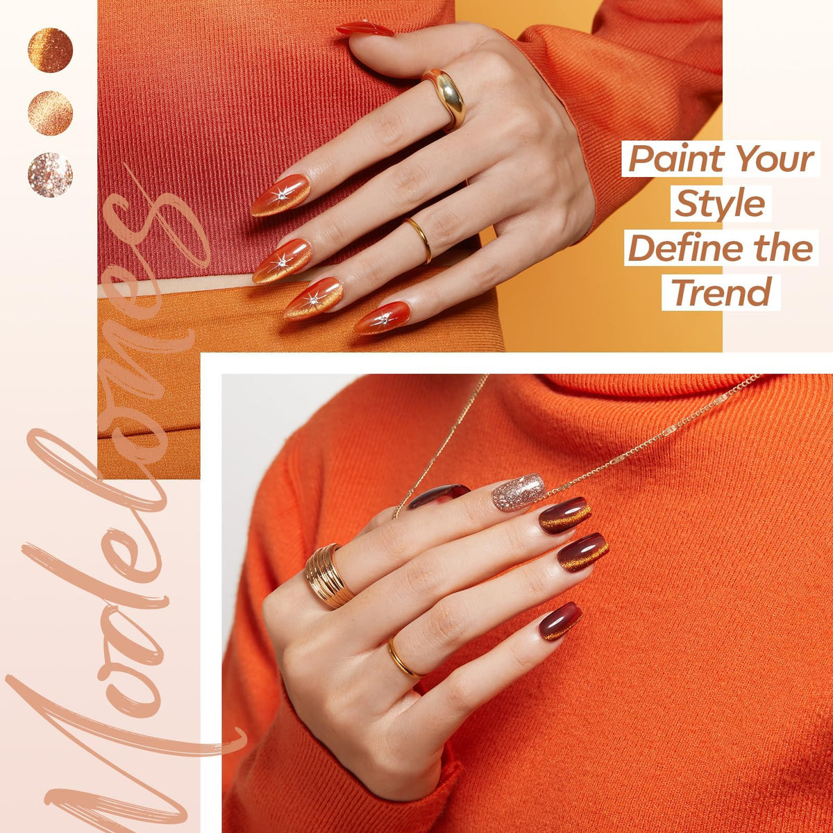 modelones Glitter Gel in champagne gold