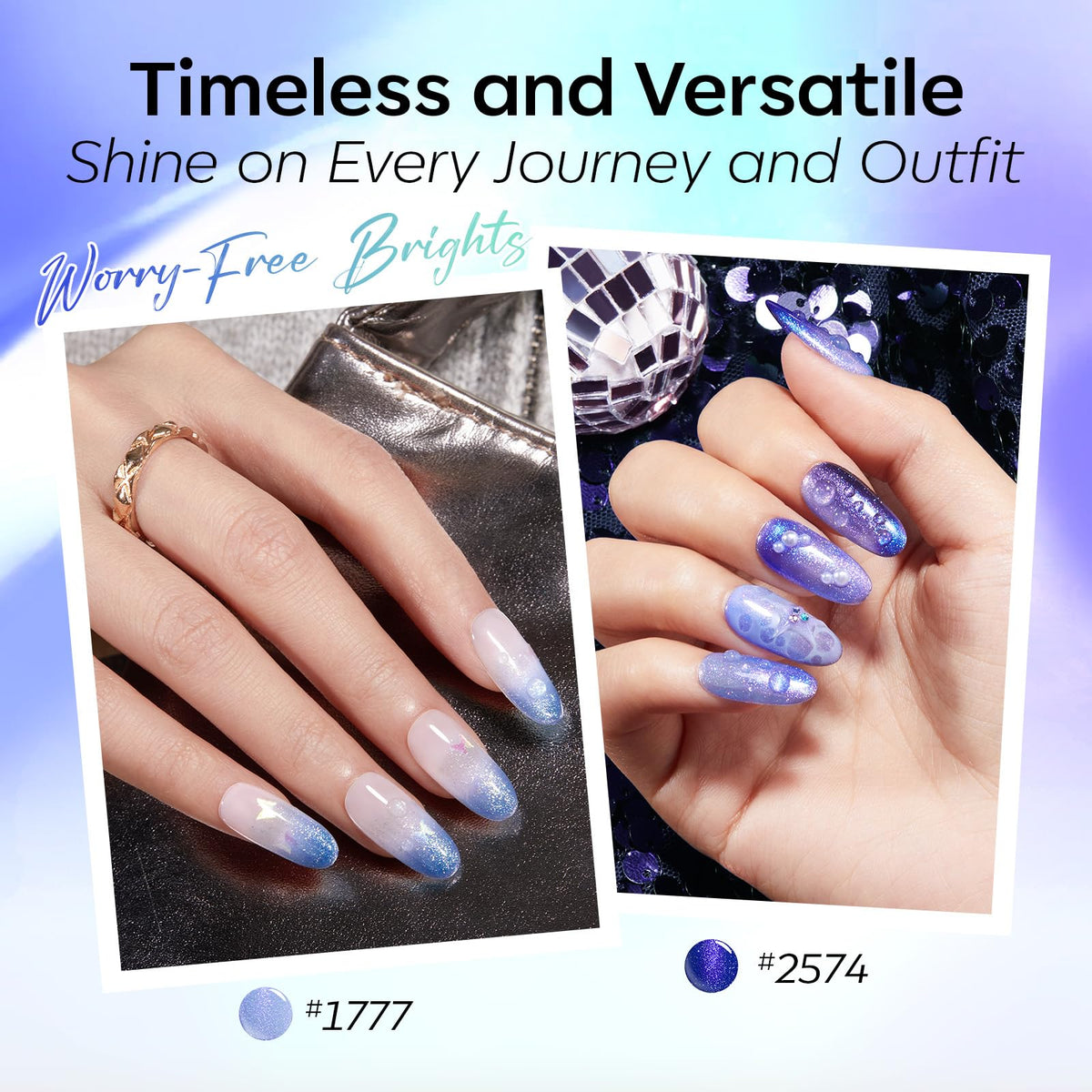modelones Glitter Gel Nail Polish application on nails