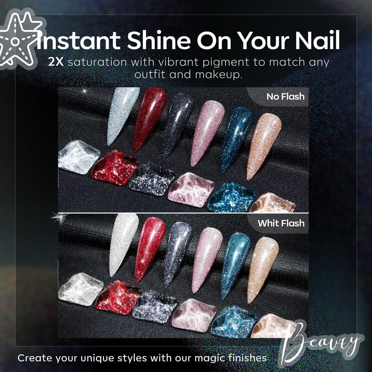 modelones Glitter Gel Nail Polish applied on nails