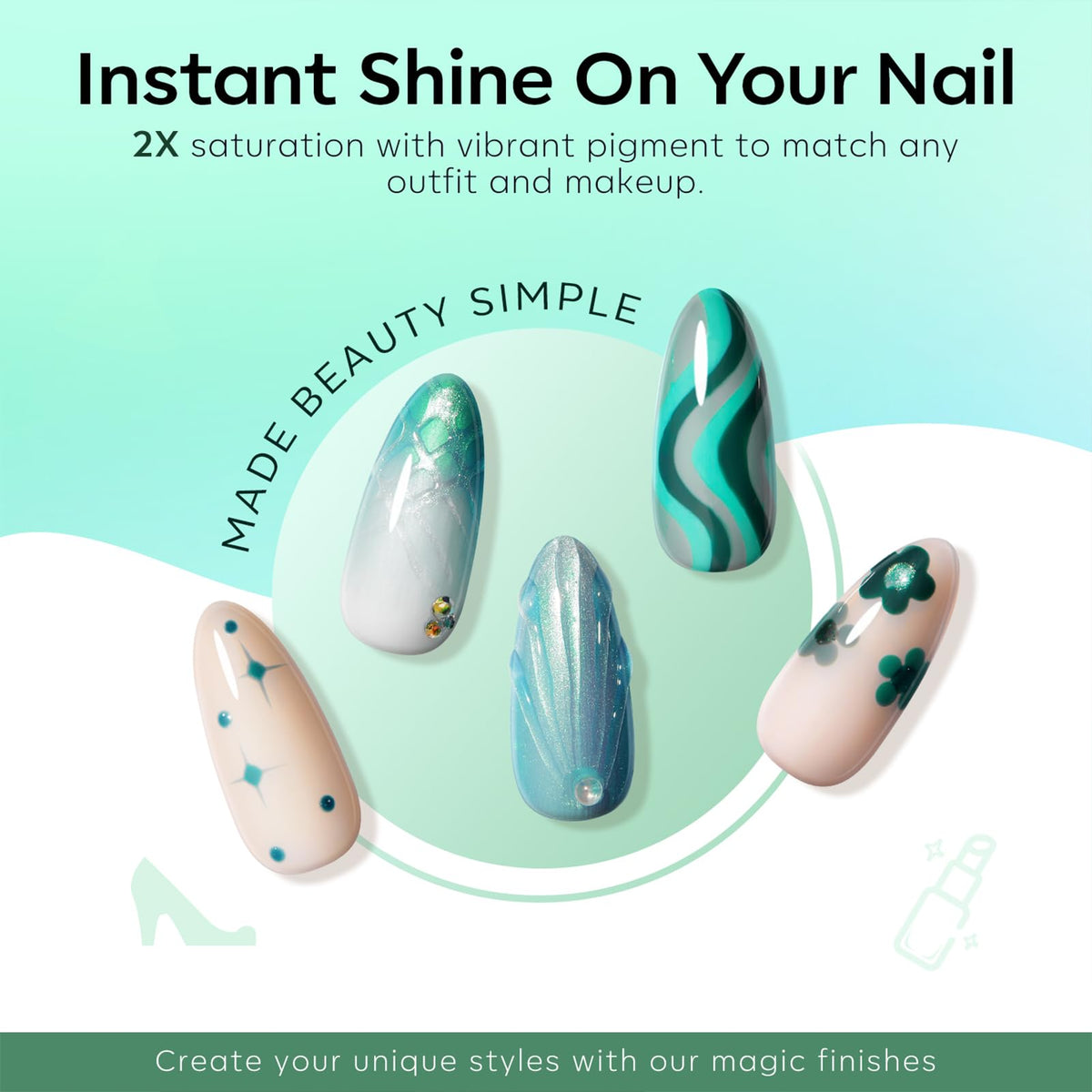 modelones Glitter Gel Nail Polish bold hue close-up