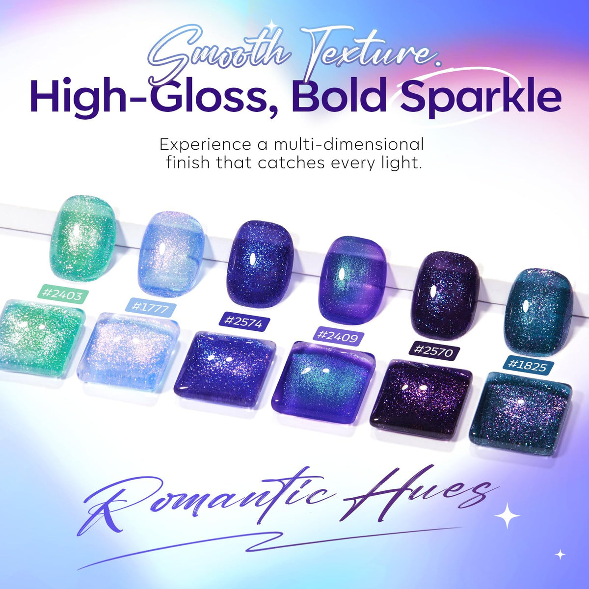 modelones Glitter Gel Nail Polish close-up of holographic effect