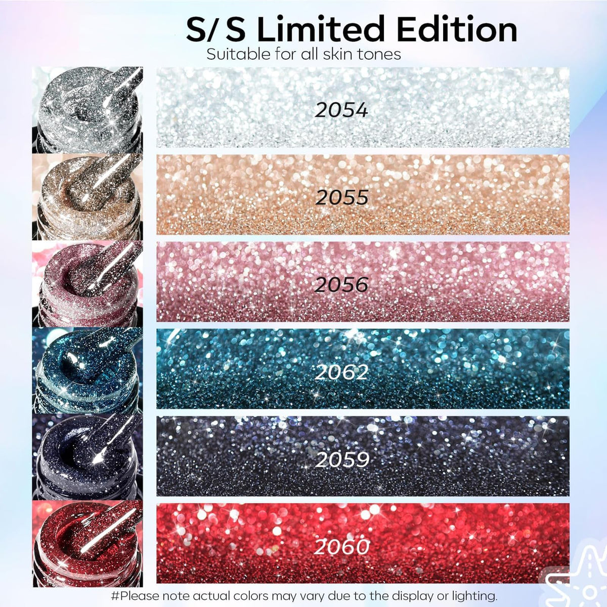 modelones Glitter Gel Nail Polish in use with nail lamp