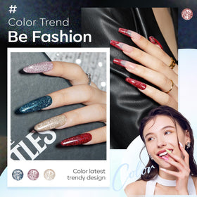 modelones Glitter Gel Nail Polish red shade close-up