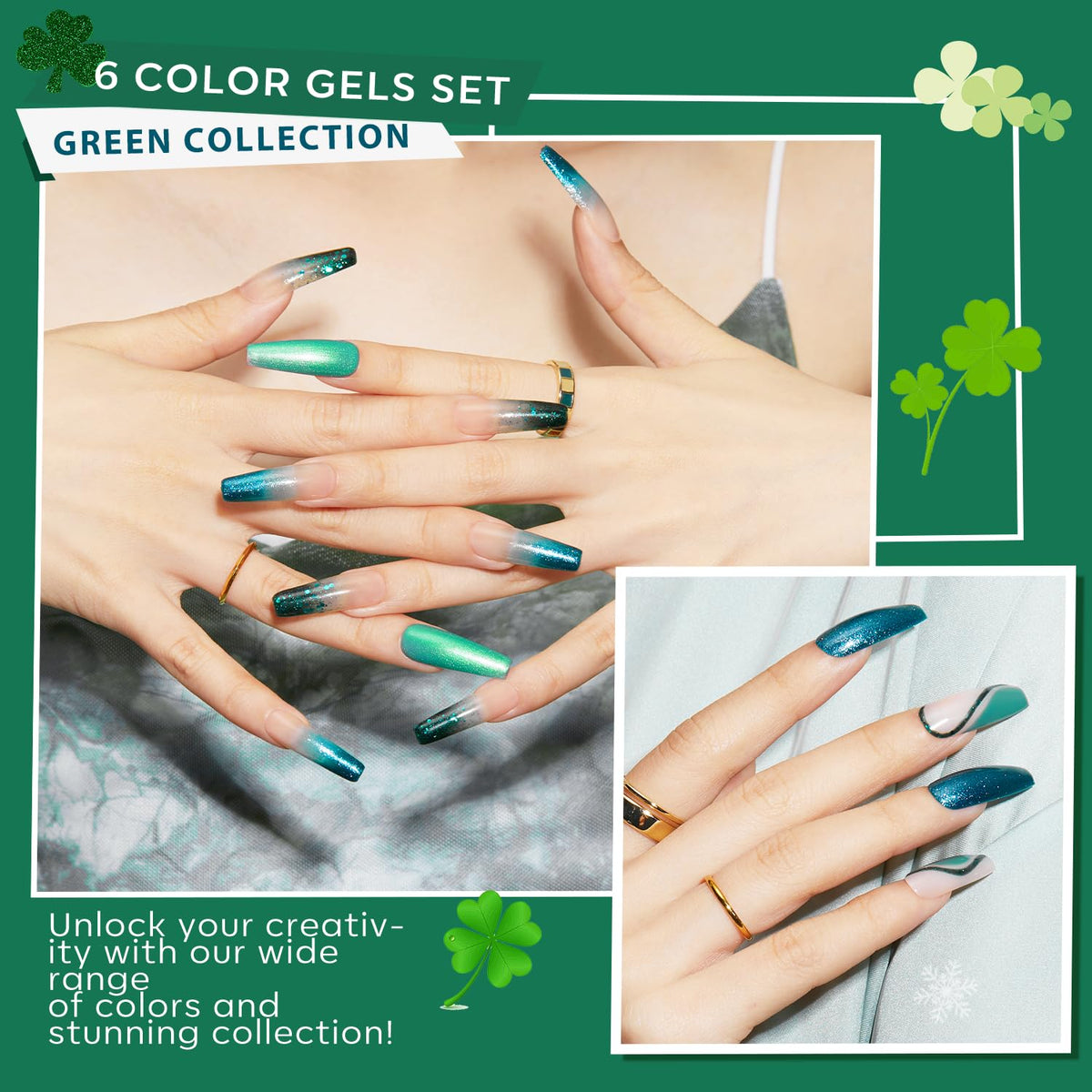 modelones Glitter Gel Nail Polish Set 6 Colours packaging