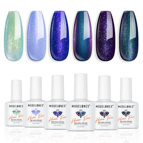 modelones Glitter Gel Nail Polish Set with 6 chameleon colours