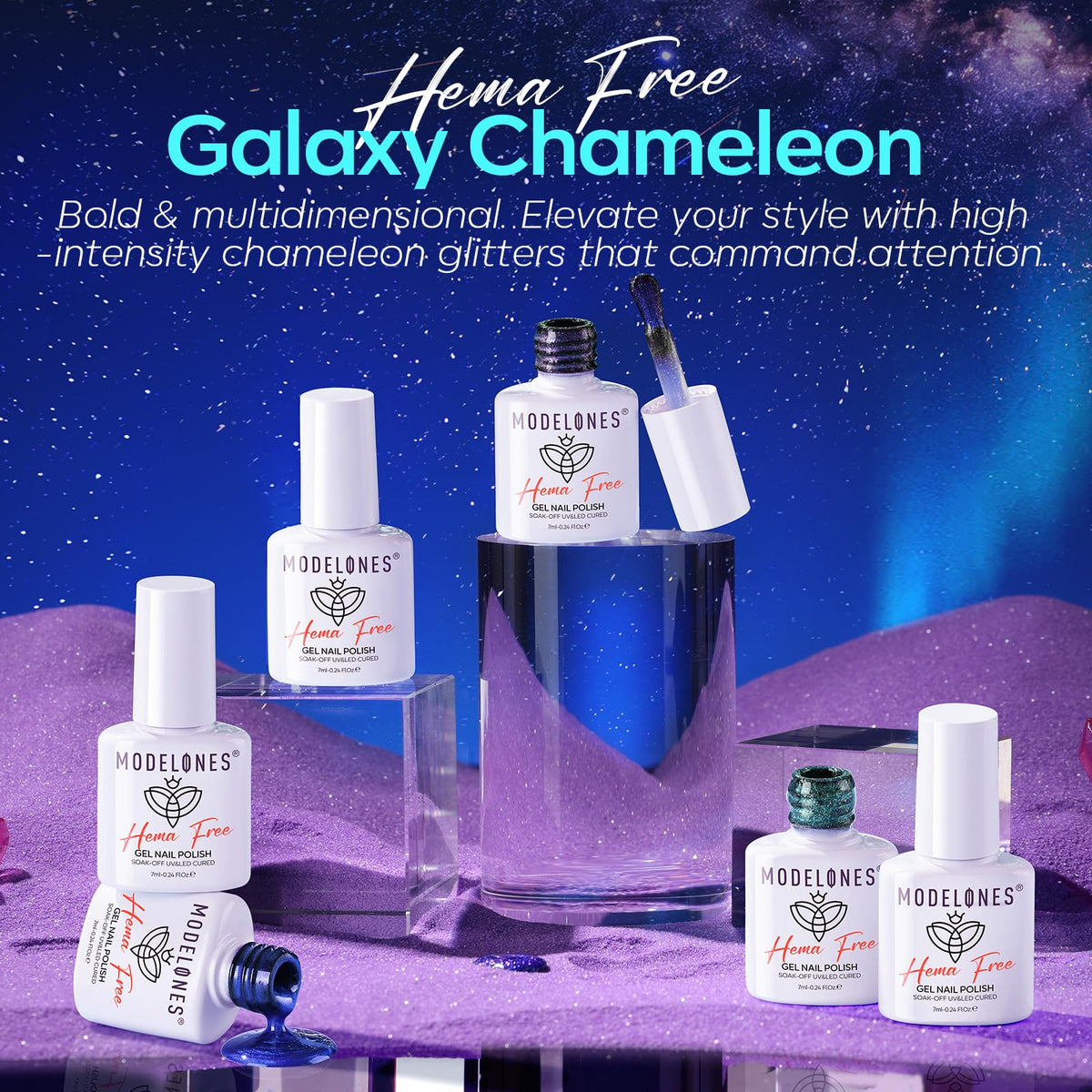 modelones Glitter Gel Nail Polish Set with brush for easy application