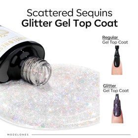 modelones Glitter Gel Top Coat bottle side view