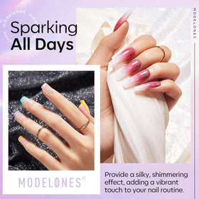 modelones Glitter Gel Top Coat with glitter close-up