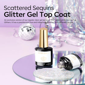 modelones Glitter Gel Top Coat with tools for nail art