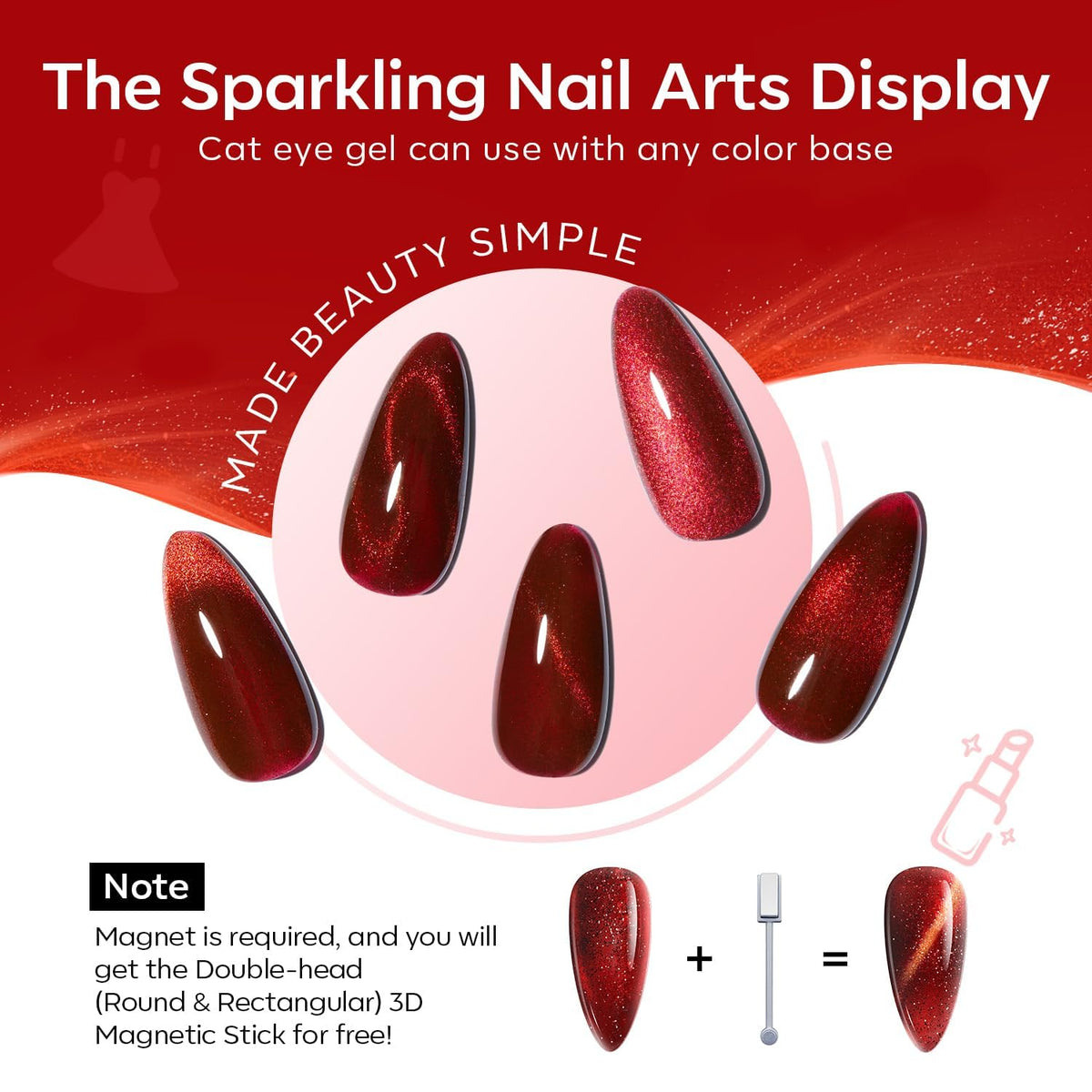 modelones Glitter Red Gel Nail Polish bottle