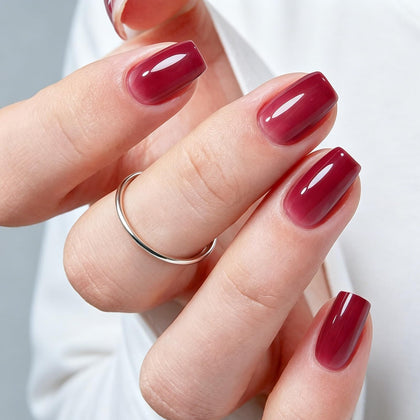 modelones Grape Purple Press on Nails front view with packaging