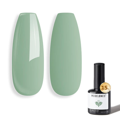 modelones Green Gel Nail Polish 15ml Sage Green front view