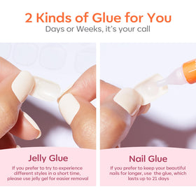 modelones Green Neon Press on Nails displayed with nail glue