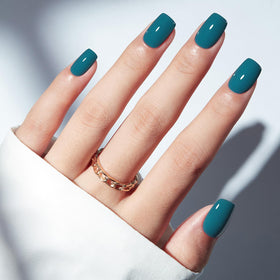 modelones Hazy Blue Press On Nails front view with 32 pieces
