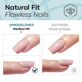 modelones Hazy Blue Press On Nails with adhesive tabs and file